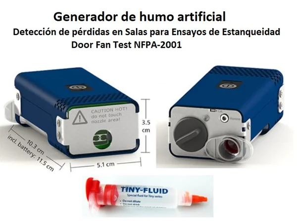 Generador de Humo Artificial a Baterías para ensayos de Door Fan Test - Zensitec